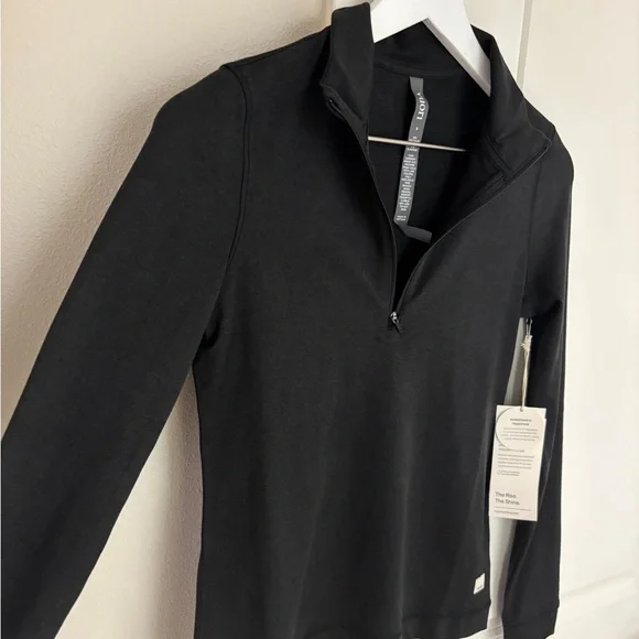 NEW! Vuori Halo Essential Half-Zip Pullover Long Sleeve Top Black Heather Small - Picture 3 of 9